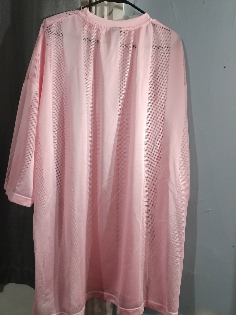 Men's Oversized Pink Mesh Shirt